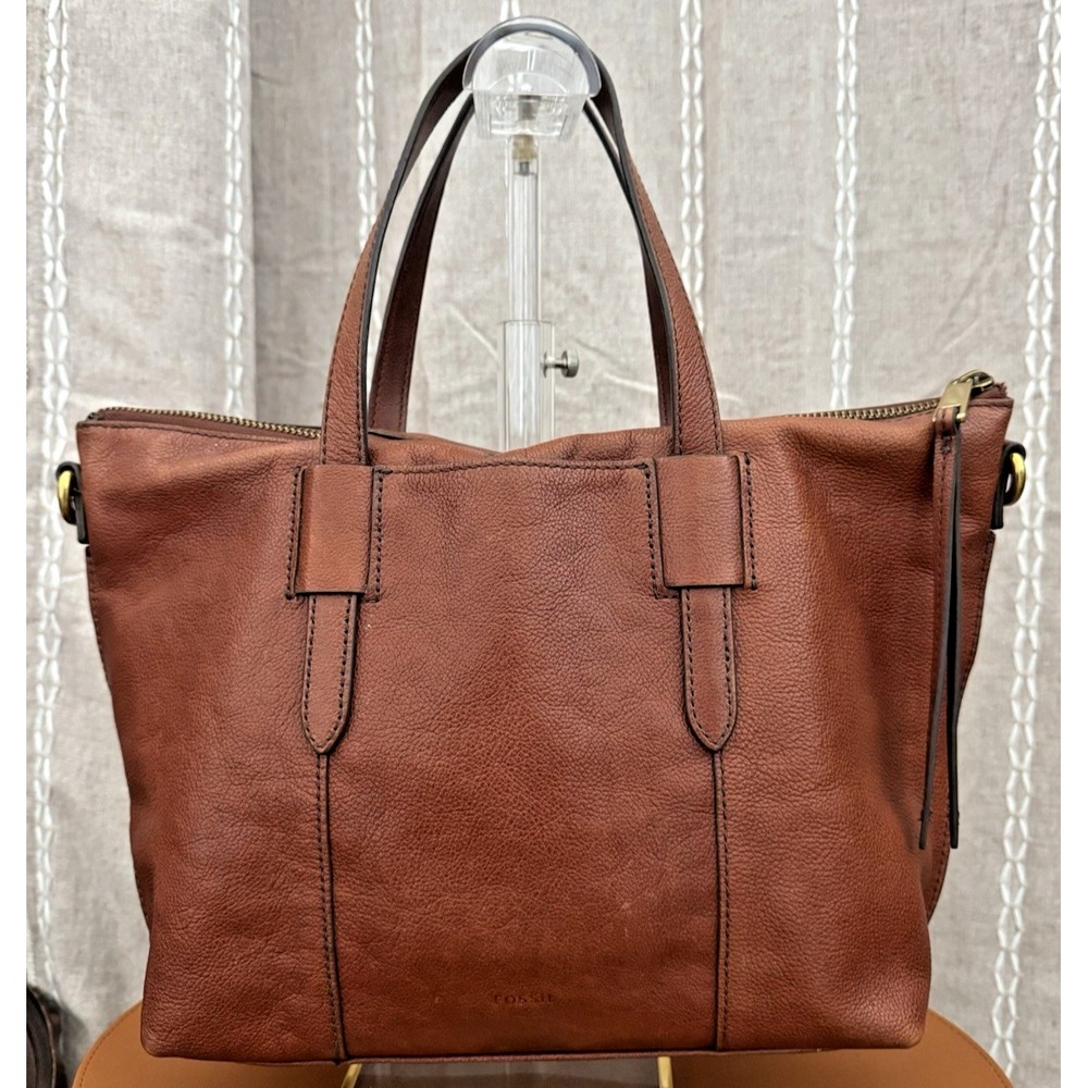 Fossil Skylar Satchel Tan Brown Leather Handbag SHB2657
